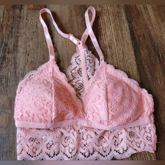 Laura Ashley Pink Lace Bralette - Picture 1 of 4